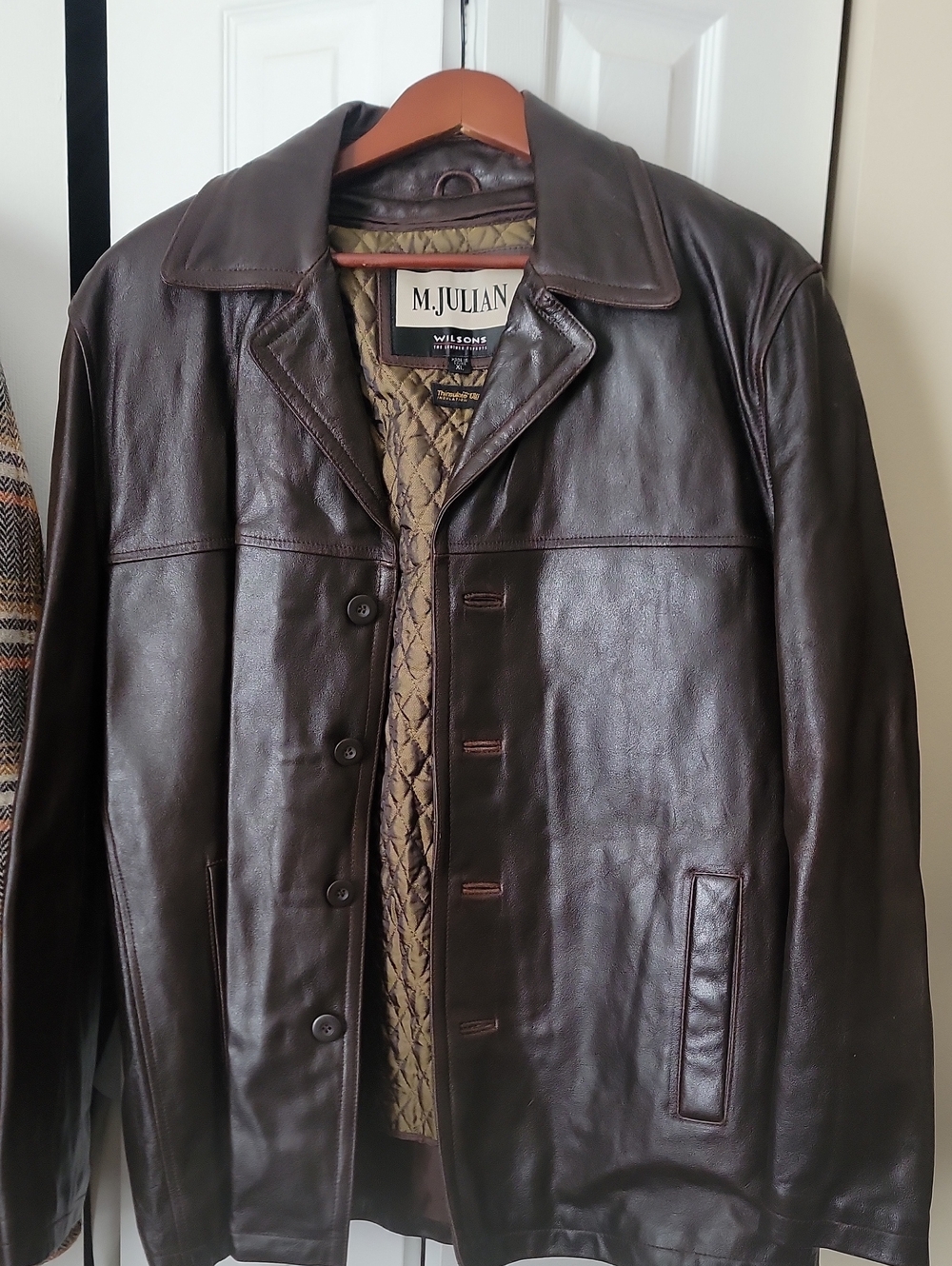Wilsons Leather Men's Dark Brown Leather Bomber Jacket